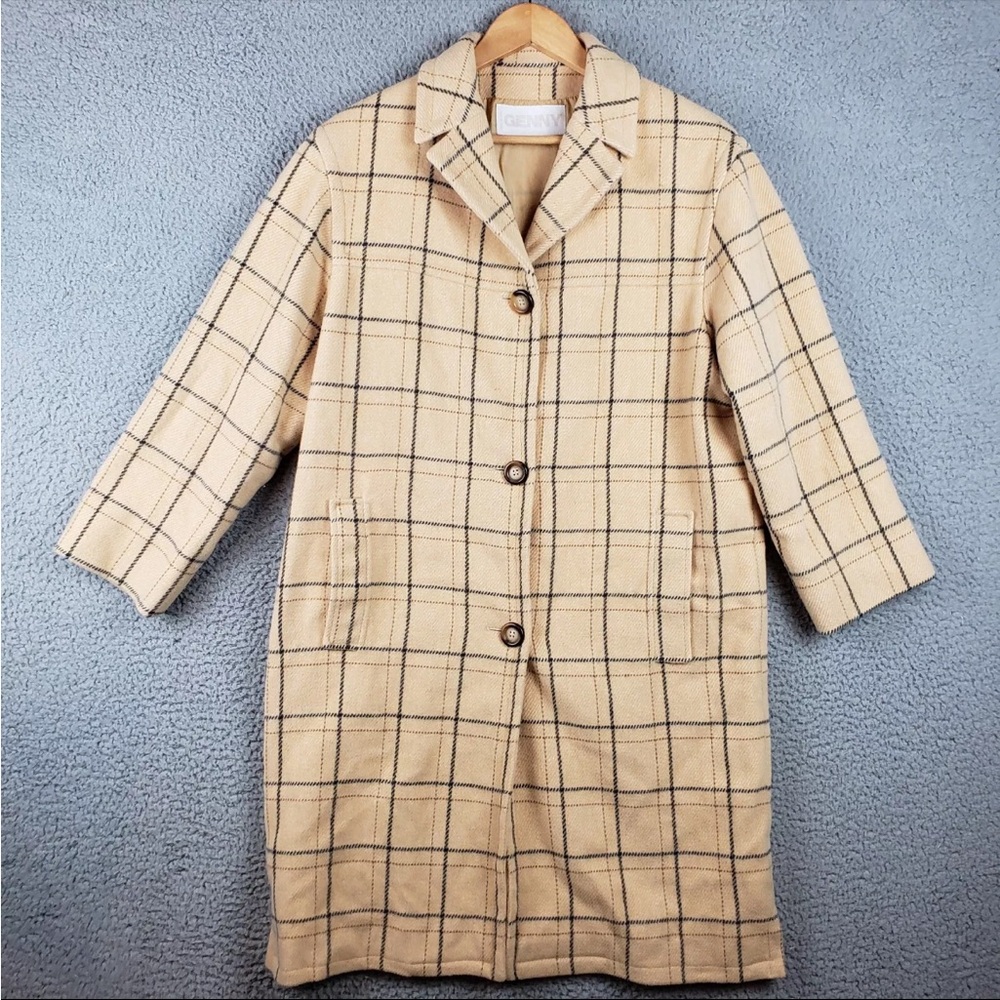 Plaid Beige Luxury Women's Coat